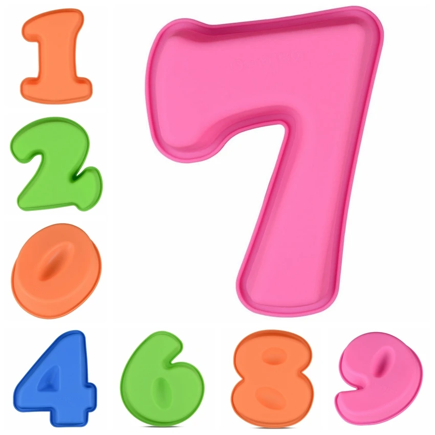 

1PC Arabic Numerals Number 2 Mousse Cake Silicone Tray Ice Cube Mould Pan Jelly Mold Fondant Candy Forms Soap Molds Baking Tools