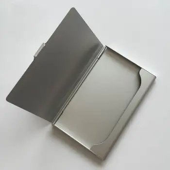 

300 pcs Business Name Credit ID Card Case Holder Aluminum Business Card Holder Card Files Aluminum Silver Color