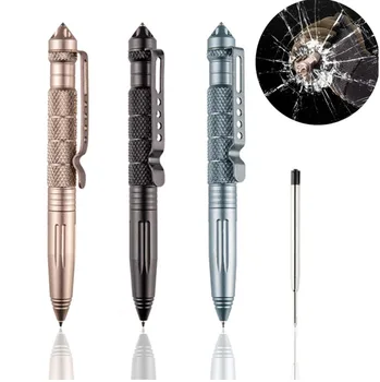 

1Piece Multi-functional Ballpoint Pen Tactical Tungsten Damage Window Glass Steel Rotating Tool Pen Unisex Metal Multifunctional