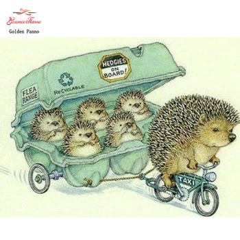 

GOLDEN PANNO Diamond Painting Full Square 5D Diy Daimond Embroidery Diamant Mosaic Sale rhinestones pictures Hedgehog 03