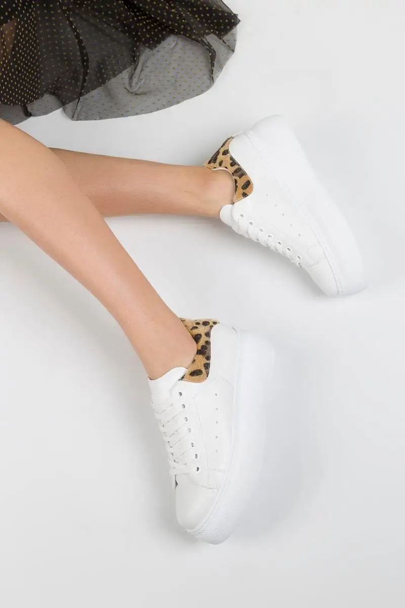 

Soho White Leopard Women Sneaker 12835