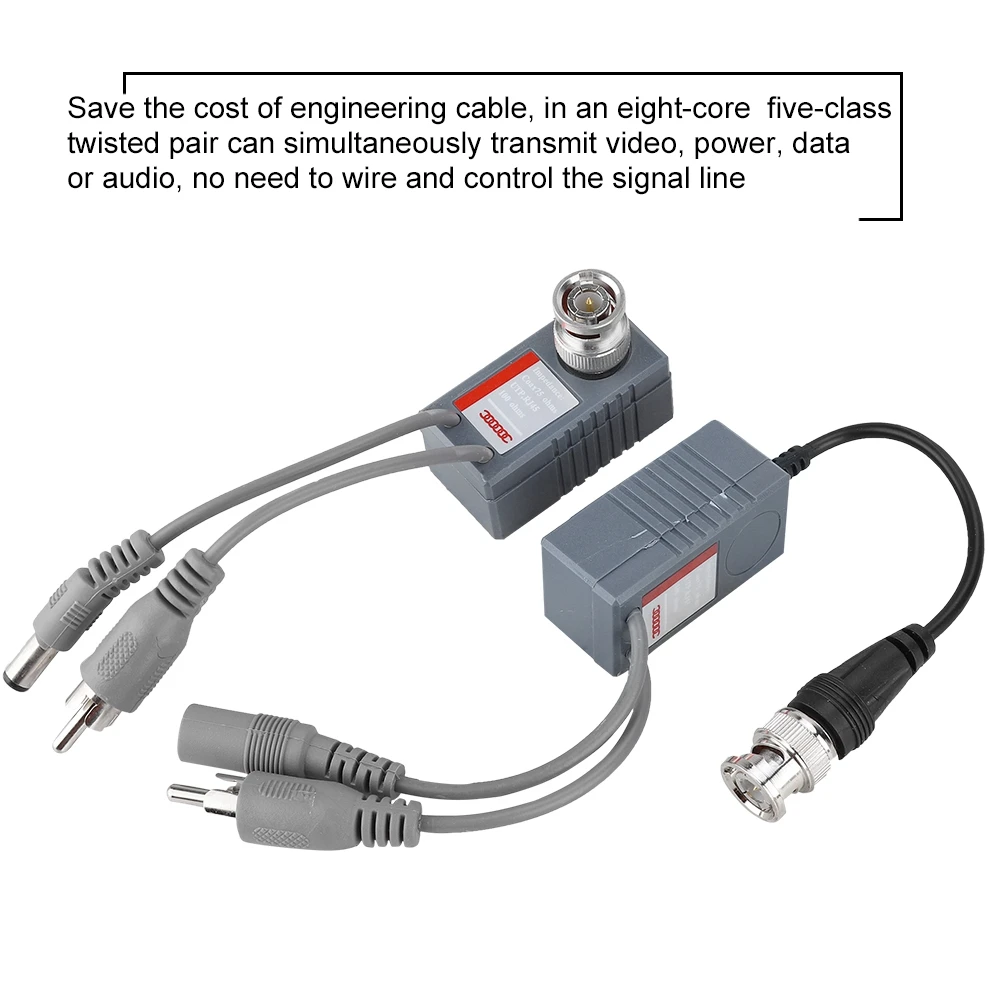 

PVC Video Power Audio Combined Twisted Pair Anti-jamming BNC Transmitter Video Balun High Quality