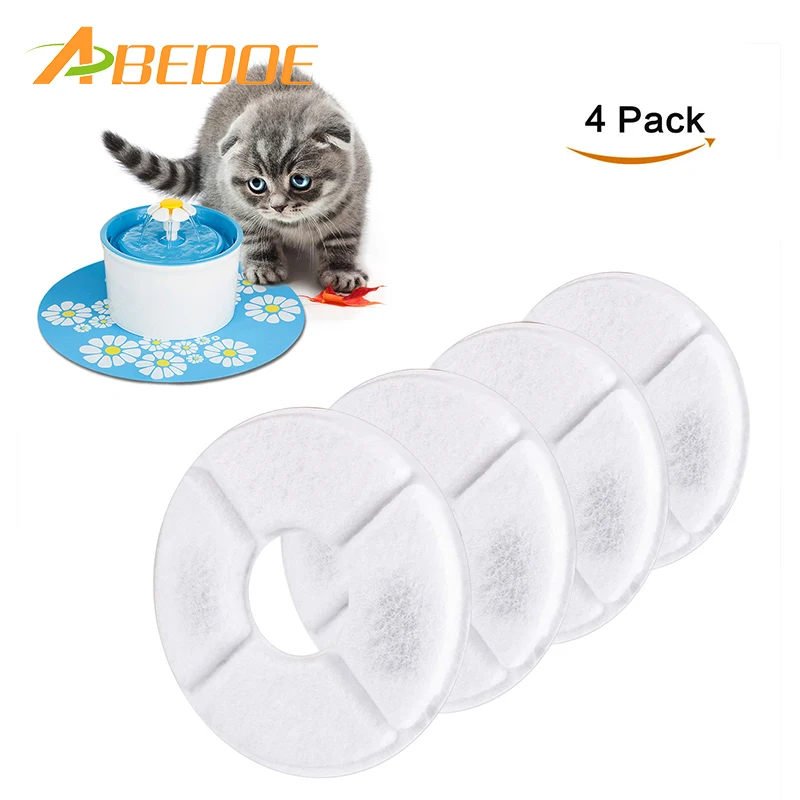 

4PCS Activated Carbon Filters Charcoal Filter Replacement for Fountain for Cat Dog Pets Drink Water