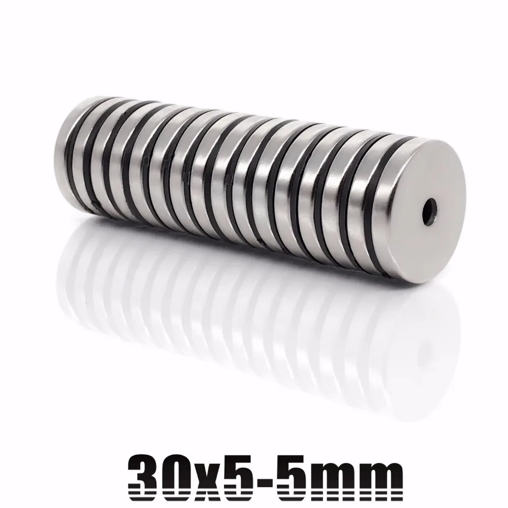 

5pcs Strong Round Magnets 30x5mm with Countersunk Hole 5mm N35 Rare Earth Neodymium Ring Magnet 30*5mm 30x5mm