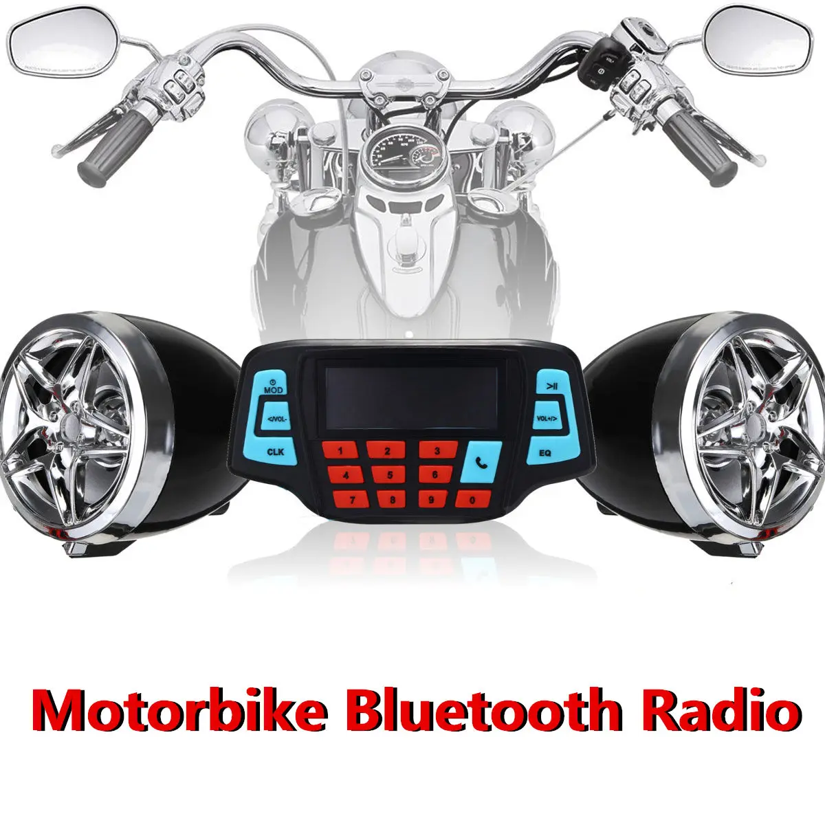 

Mofaner 12V Waterproof Motorcycle Bluetooth Radio Motorbike ATV MP3 Player Two Speaker Handlebar Radio For Honda For Kawasaki
