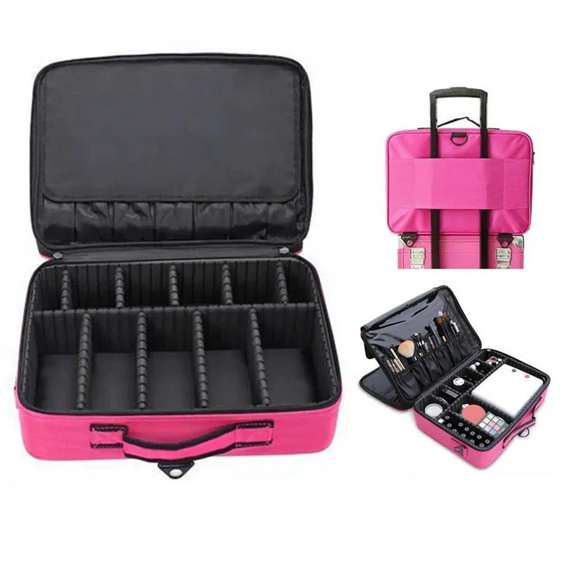 

Professional Cosmetic Bag Case 3 Layer Large Capacity Multi-storey Makeup Nail Pattern Semi-permanent Box Storage Bag Organizer