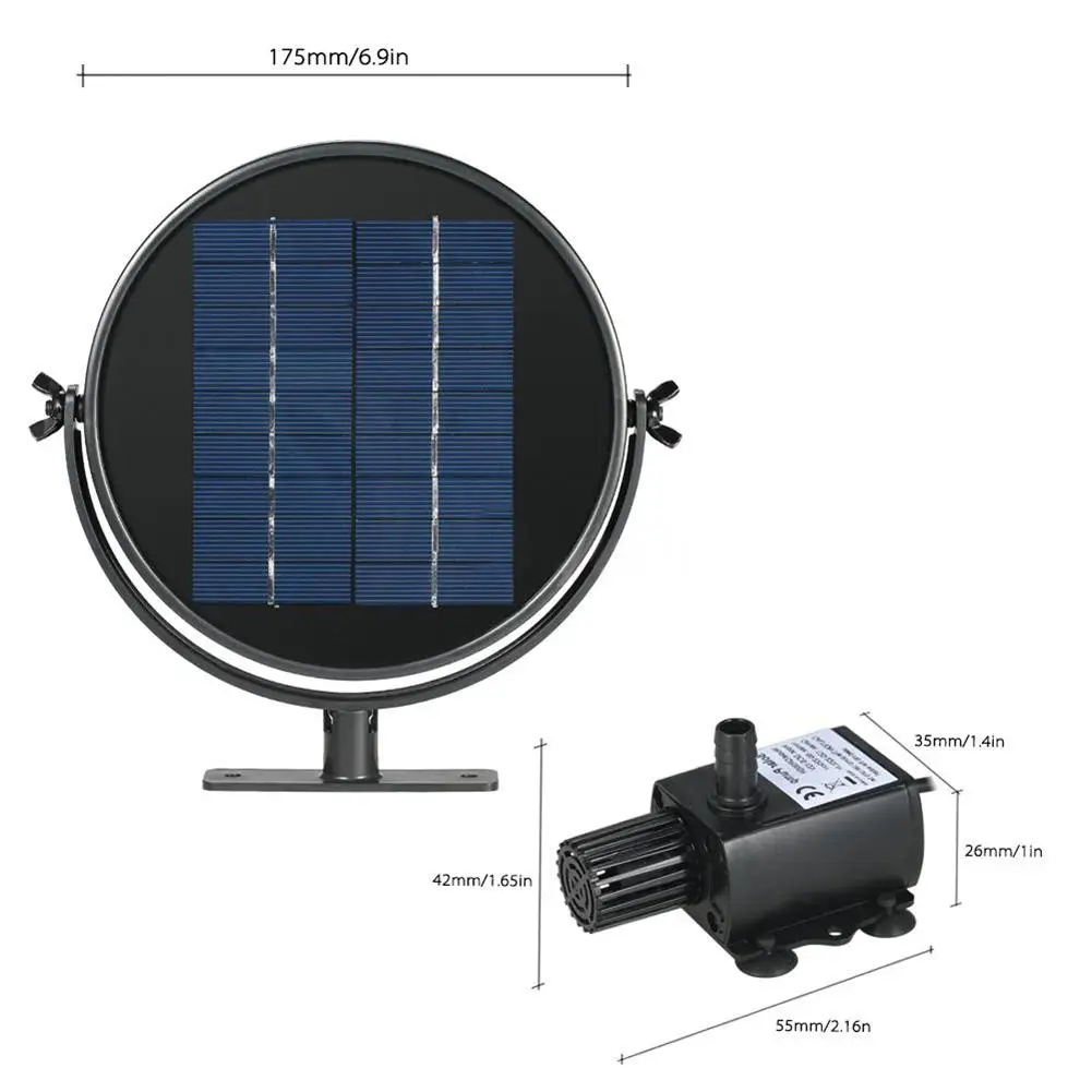 Новое поступление 9V 2W солнечный садовый водный фонтан бесколлекторный погружной водяной насос птица ванная фонтан