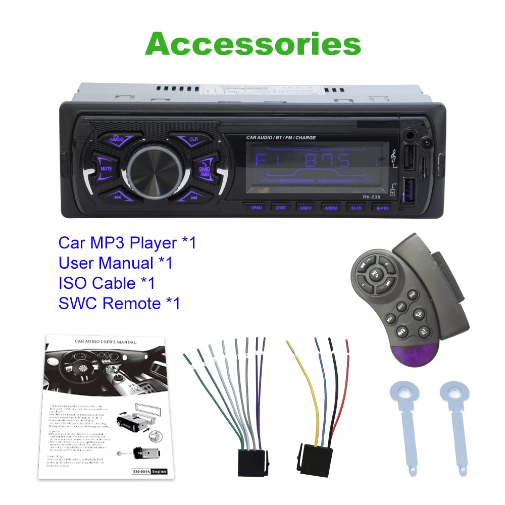 Автомагнитола Hikity 1 din 12 В Bluetooth AUX fm передатчик автомагнитола с бесплатным