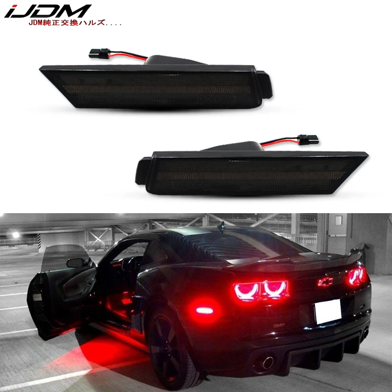 iJDM 12V Red LED Rear Side Marker Lights For 2010 2015 Chevy Camaro