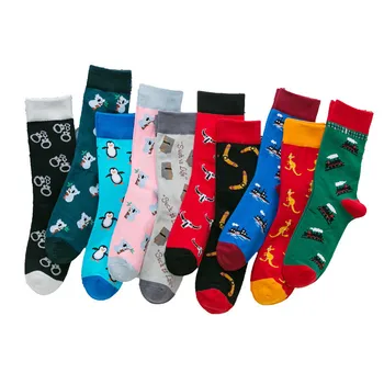 

Cartoon Koala Penguin Boat Train Cotton Cute Happy Socks Women Funny Autumn Harajuku Kawaii Korean Streetwear Hip Hop Hosiery
