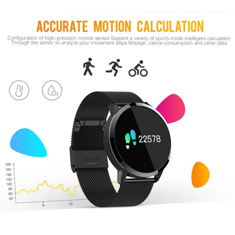 Rundoing Q8 OLED Bluetooth Smart Watch Stainless Steel Waterproof Wearable Device Smart watches Men Women Fitness Tracker Rundoing Q8 OLED Bluetooth Smart Watch Stainless Steel Waterproof Wearable Device Smart watches Men Women Fitness Tracker