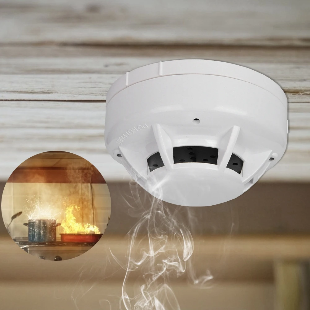 

Wired Temperature Sensing Fire Detector Smoke Detector Alarm Fire Protection Sensor for Home 2019
