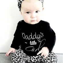 Новая модная одежда для новорожденных девочек, комплекты одежды, топы с буквенным принтом, футболка+ штаны с леопардовым принтом, комплекты из 3 предметов