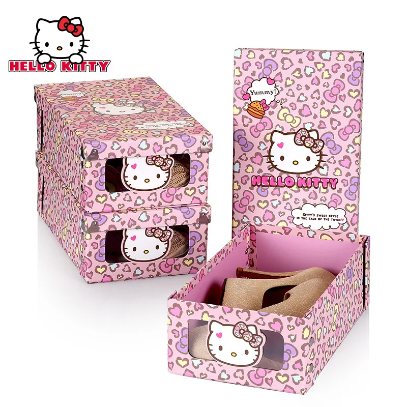 

Hello Kitty Toy Shoe Storage Shoes Boots Container Gift Boxes Jewerly Box Underwear Home Drawer Organizer Scatola Cosas Kawaii
