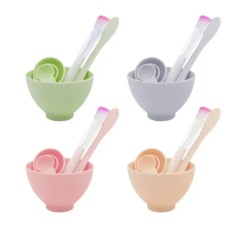 6Pcs Makeup Mask Bowl Set Mixing Bowl Brush Spoon Stick Beauty Make Up Set For Facial Mask Tools For DIY Facial Beauty Cosmetic