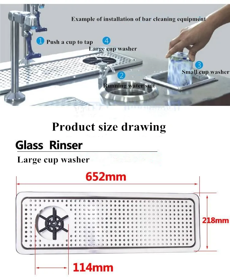 Нержавеющая сталь Пивной Напиток капельный лоток со стеклянным ополаскивателем