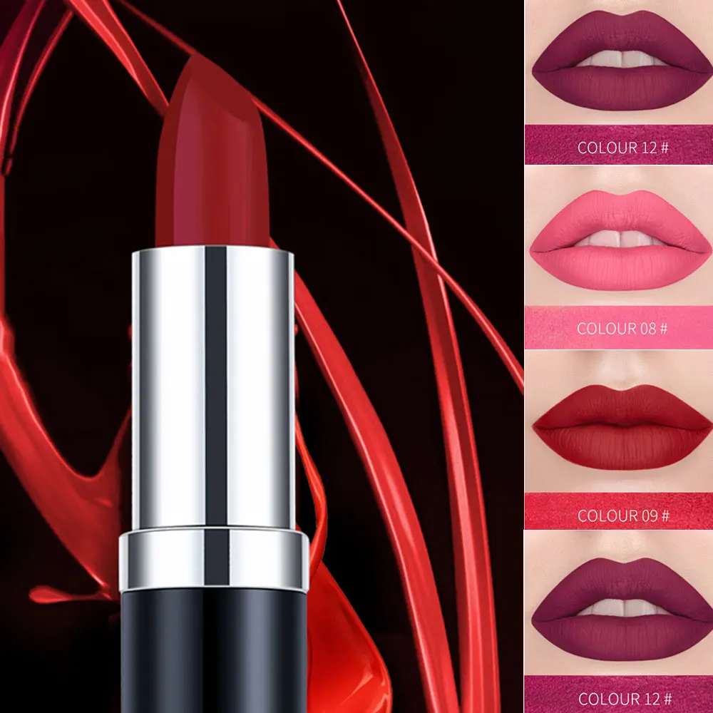 1PC Nude Matte Lipstick Matte Velvet Lipstick Beauty Red Lips Cosmetic