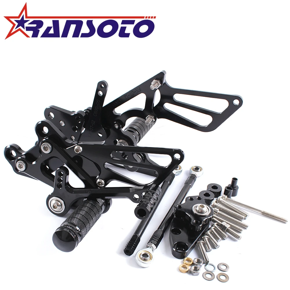 RANSOTO Новый Регулируемая Полный ЧПУ алюминиевый мотоцикл Rearsets сзади Набор для HONDA