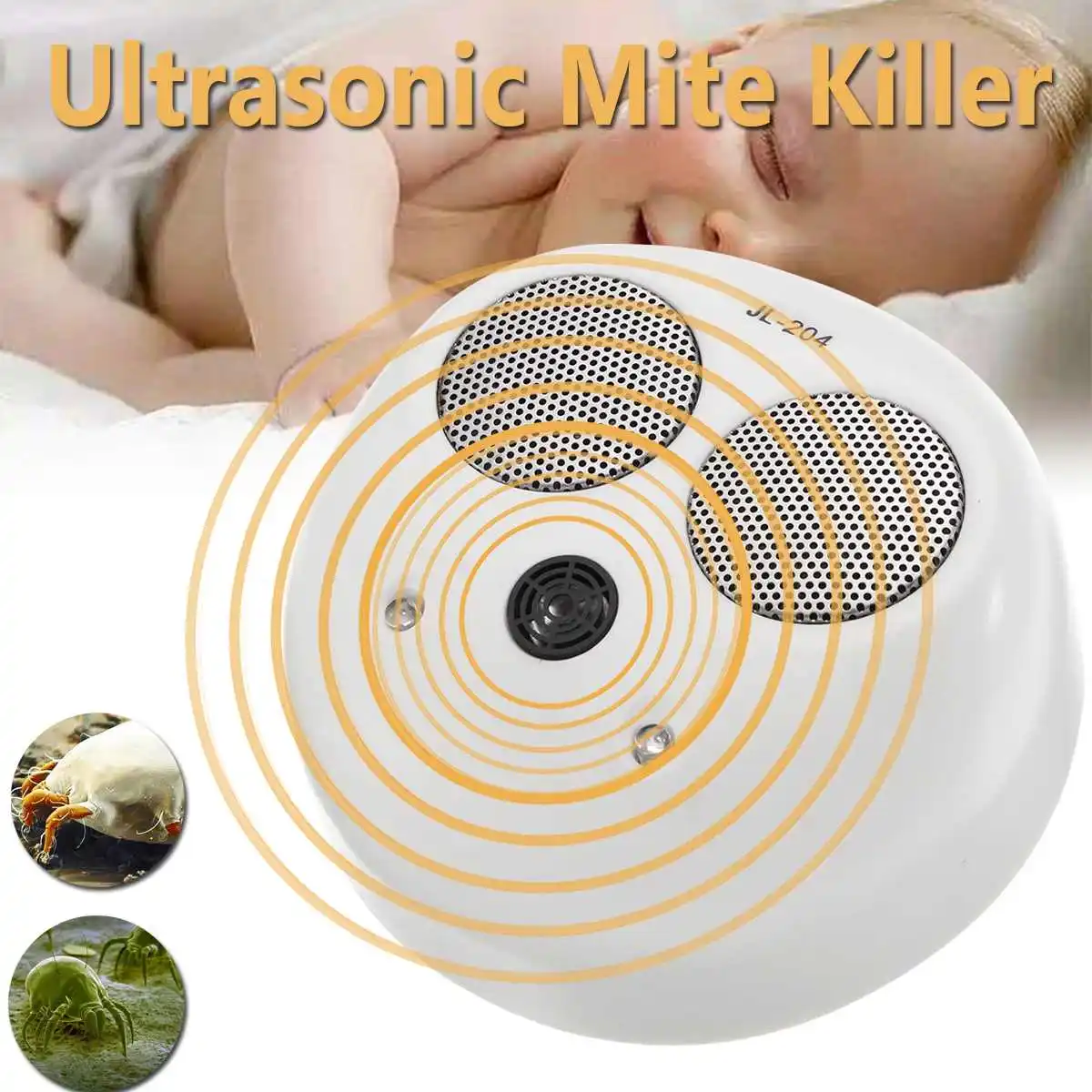

220V Ultrasonic Wave Electronic Mite Killer Household Bedroom Mite Controller Cleaner Bed Bug Dust Mite Killing Repeller