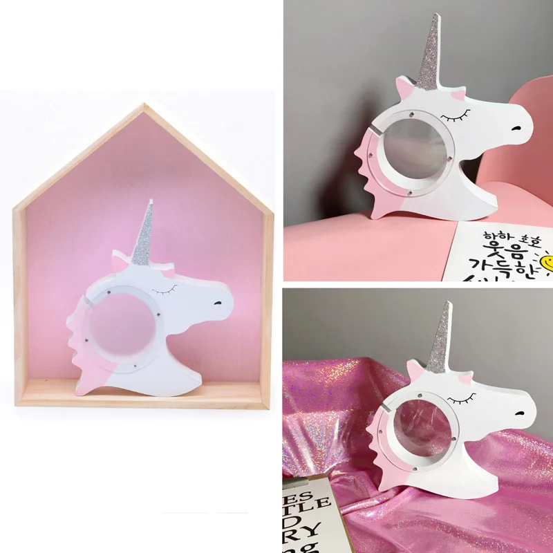 

Unicorn Wooden Money Box Handmade Home Decoration Piggy Bank Desktop Display Room Unicorn Decoration
