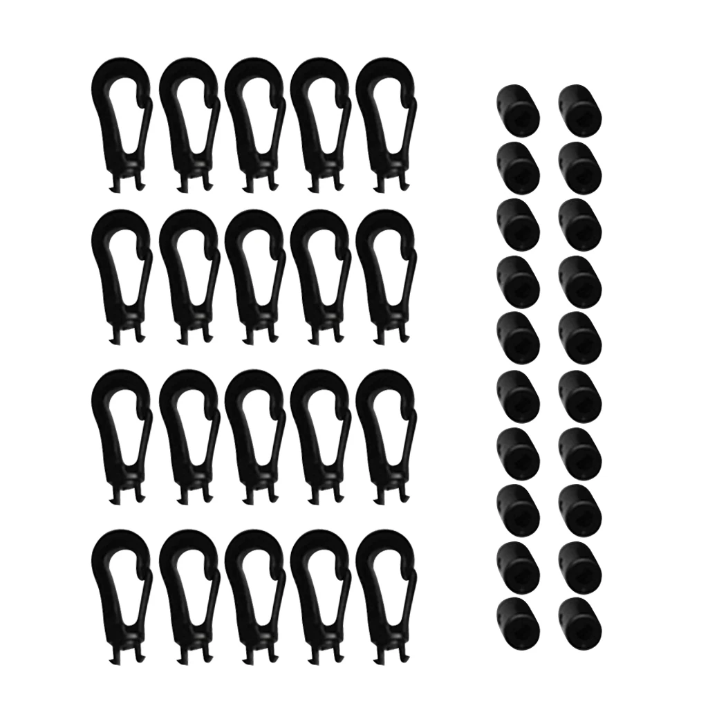 

20 Pieces Kayaks Boats Canoes Shock Cord Hook Clips Lashing Hooks Terminal End Tabbed S Hooks for 1/5in (5mm) Elastic Cord Rope