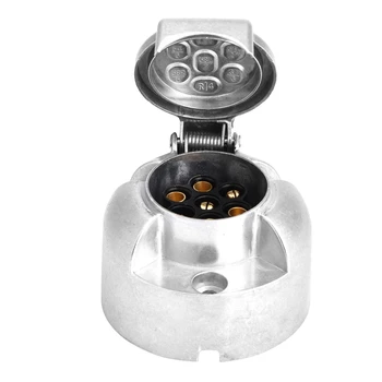 

7 Pin Car Trailer Socket Plug Adapter Metal Connector for Caravan Towbar Towing 12V Trailer Plug Adapter New arrives automobiles