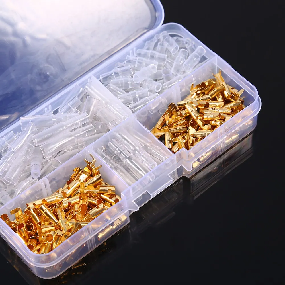

120pcs/Set Splice Wire Terminal Brass 3.5mm Connector Terminal Male & Female with Insulation Cover Set