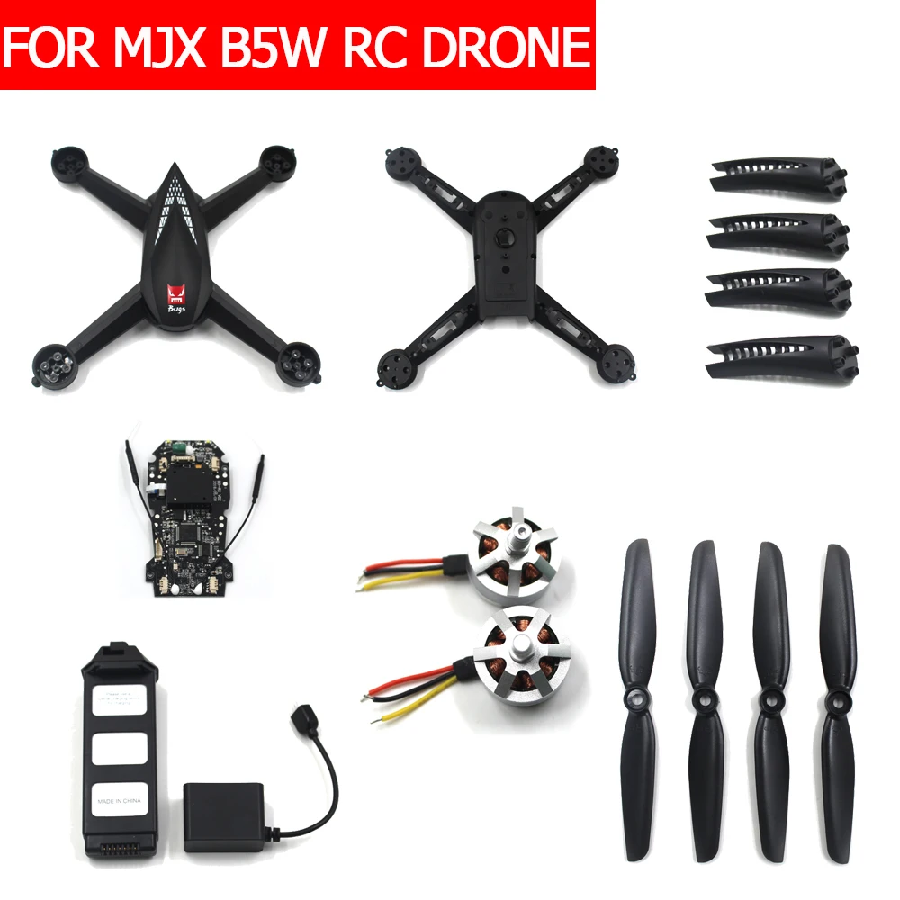 

MJX B5W Bugs 5W RC Quadcopter Drone Spare Parts Motor Propeller Blade Body Shell Receiver Esc Remote Control Charger