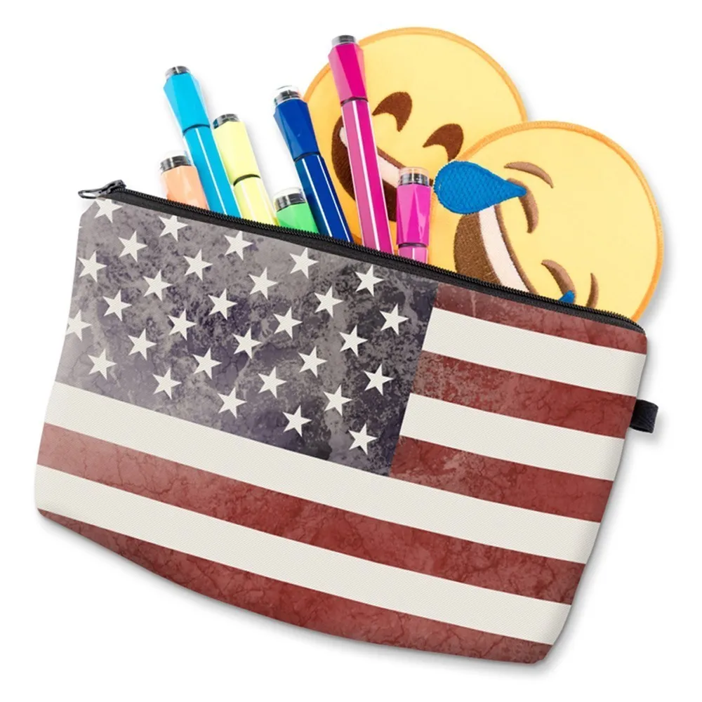 Deanfun водонепроницаемая сумка для косметики, сумка для макияжа с флагом США, женская сумка для путешествий, органайзер для денег, Подарочный Hzb-2