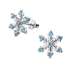 Снежинка модные циркониевые серьги Элегантные аристократические простые женские циркониевые Серьги Серебряные сине-белые цветочные серьги