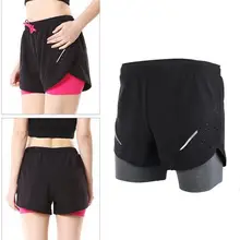 Женские и мужские быстросохнущие дышащие Спортивные шорты Фитнес, марафон Спринт шорты двухслойные шорты для бега