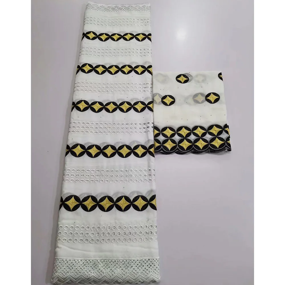 

High Quality African Lace Fabric French Mesh Fabric High Quality African Swiss Voile Lace fabric 5 yards And Tulle Scarf 2 Yards