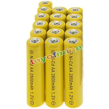 

16x AA battery batteries Bulk Nickel Cadmium Rechargeable NI-Cd 2800mAh 1.2V Yellow