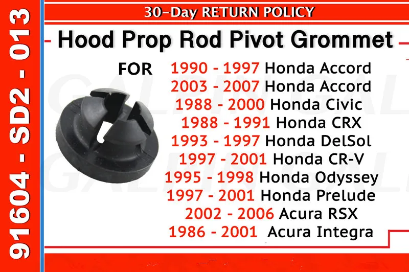 10X Hood Prop Rod Clips Wiring Harness Clips for Honda