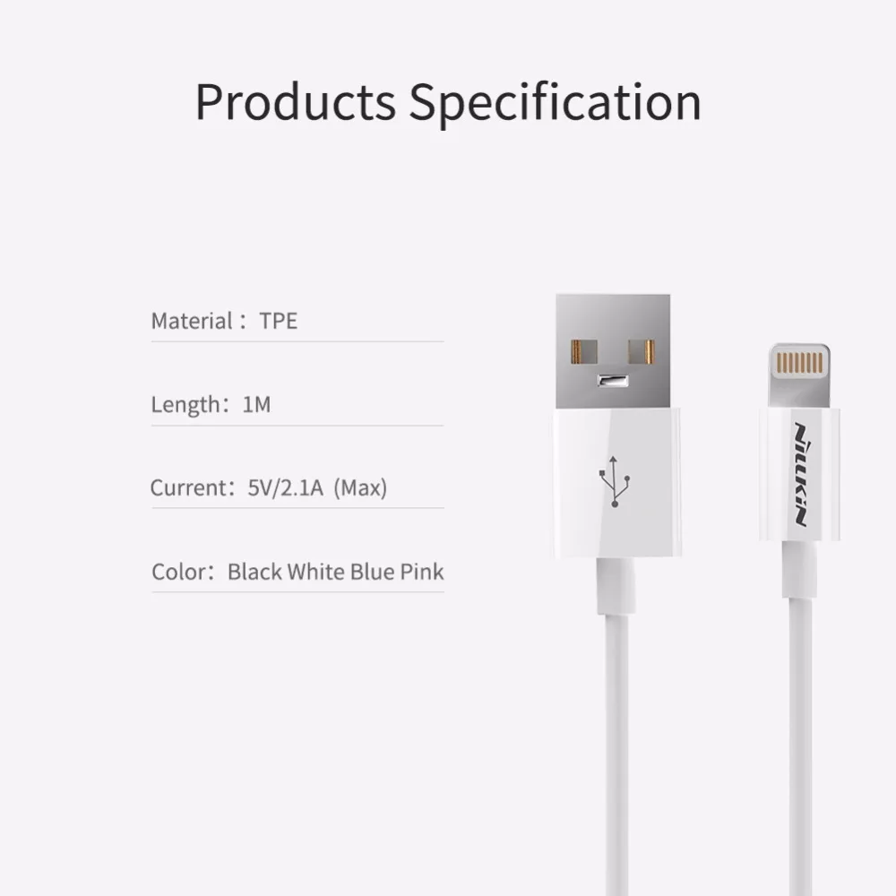 NILLKIN Rapid Cable For Apple IPhone XS Max 8 Plus 7 XR MFI Lightning Quick Charge USB Phone Cable Data Line