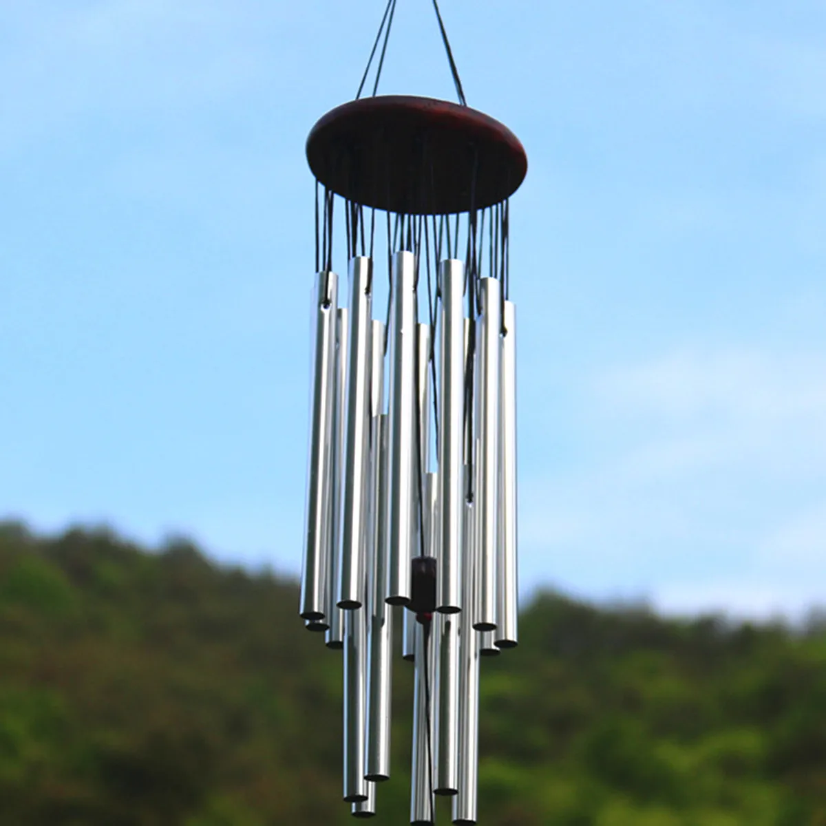 

Musical Wind Chimes Bell 27 Tubes Copper Tube Outdoor Yard Garden Home Decor Hanging Ornament Silver Sounds Sweet Charming