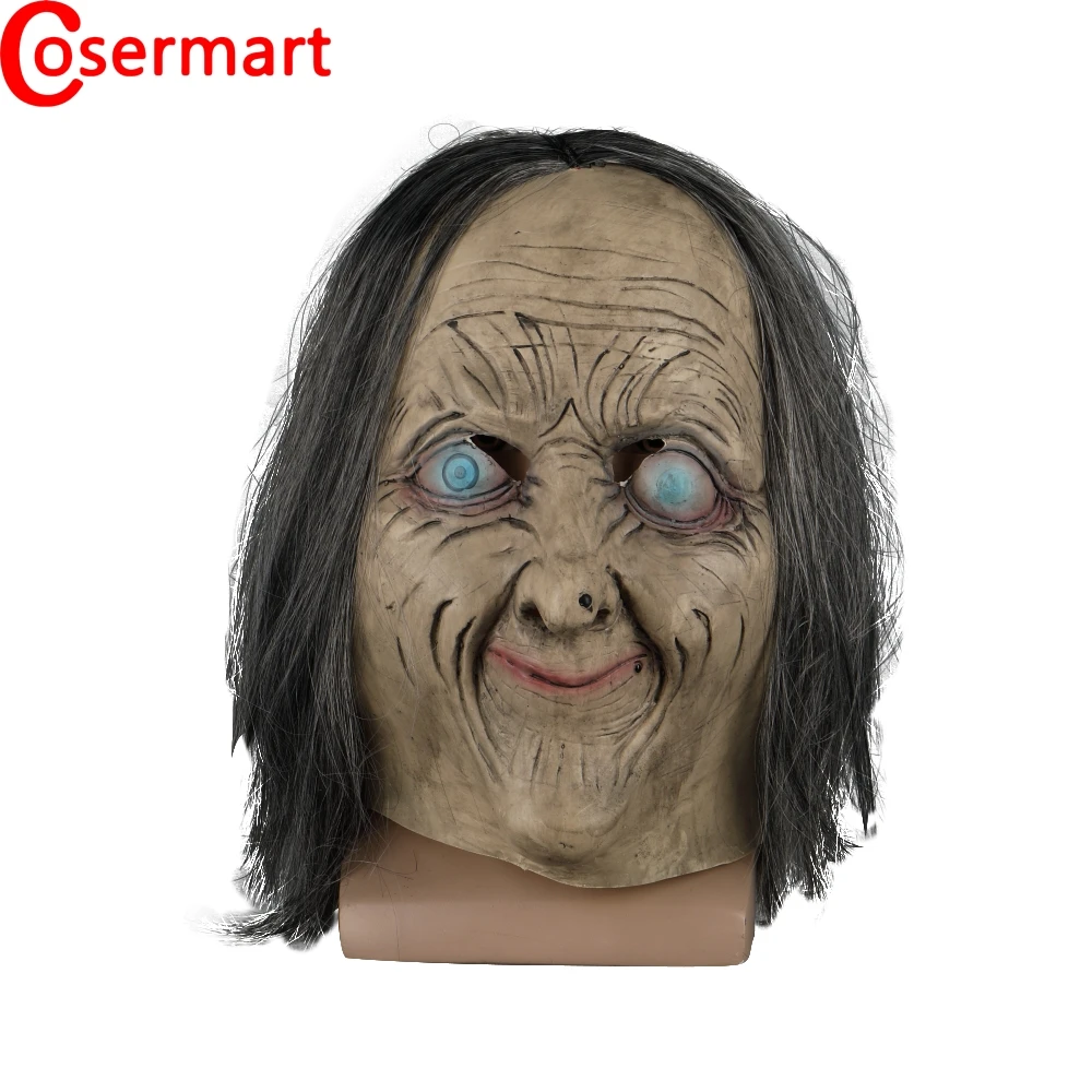 

Cosermart Latex Mask Scary Horror Adult Masks Dressed Zombie Devil Halloween Party Prop Masquerade Cosplay Old Woman