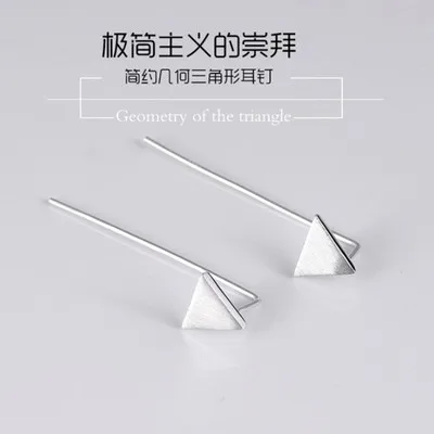 

925 Sterling Silver Geometric triangle Earrings For Women Fashion Jewelry sterling-silver-jewelry pendientes