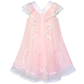 

Girls Dress A-line Pink Ruffle Birthday Party 2020 Summer Princess Wedding Dresses Kids Clothes Pageant Sundress Vestidos