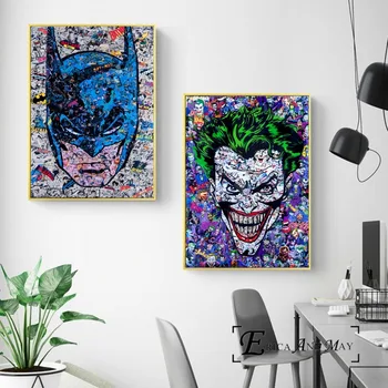 

Joker Batman Abstract Movie Figure Posters and Prints Canvas Art Painting Wall Pictures For Living Room Home Decorative No Frame