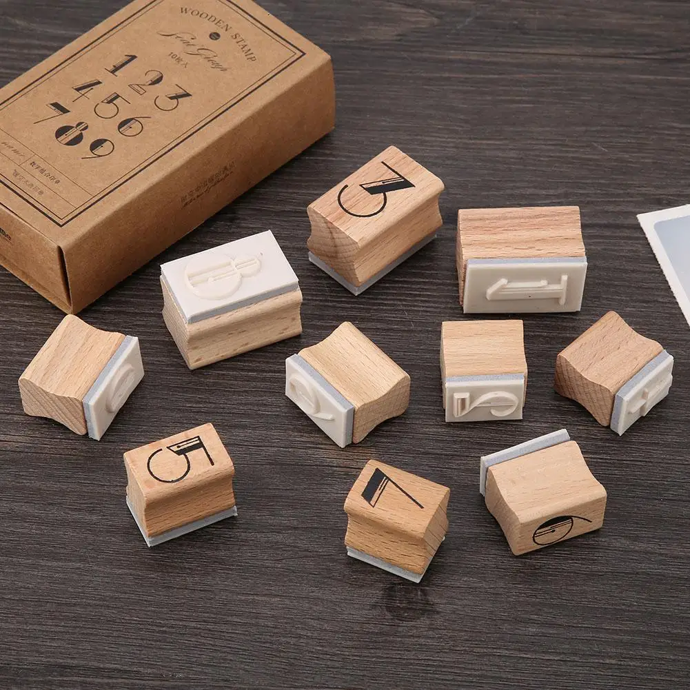 

Monthly / Digital Series Wood Rubber Stamp Dairy Book Vintage DIY Art Supplies