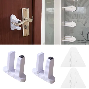 

Kids Baby Safety Protection Locks Set 2pcs Door Lever Cabinet Handle Locks Latches with 2pcs Sliding Closet Window Security Lock