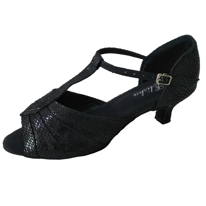Customized Heel Women Salsa Latin Shoes Dance Sandals Open Toe Tbar