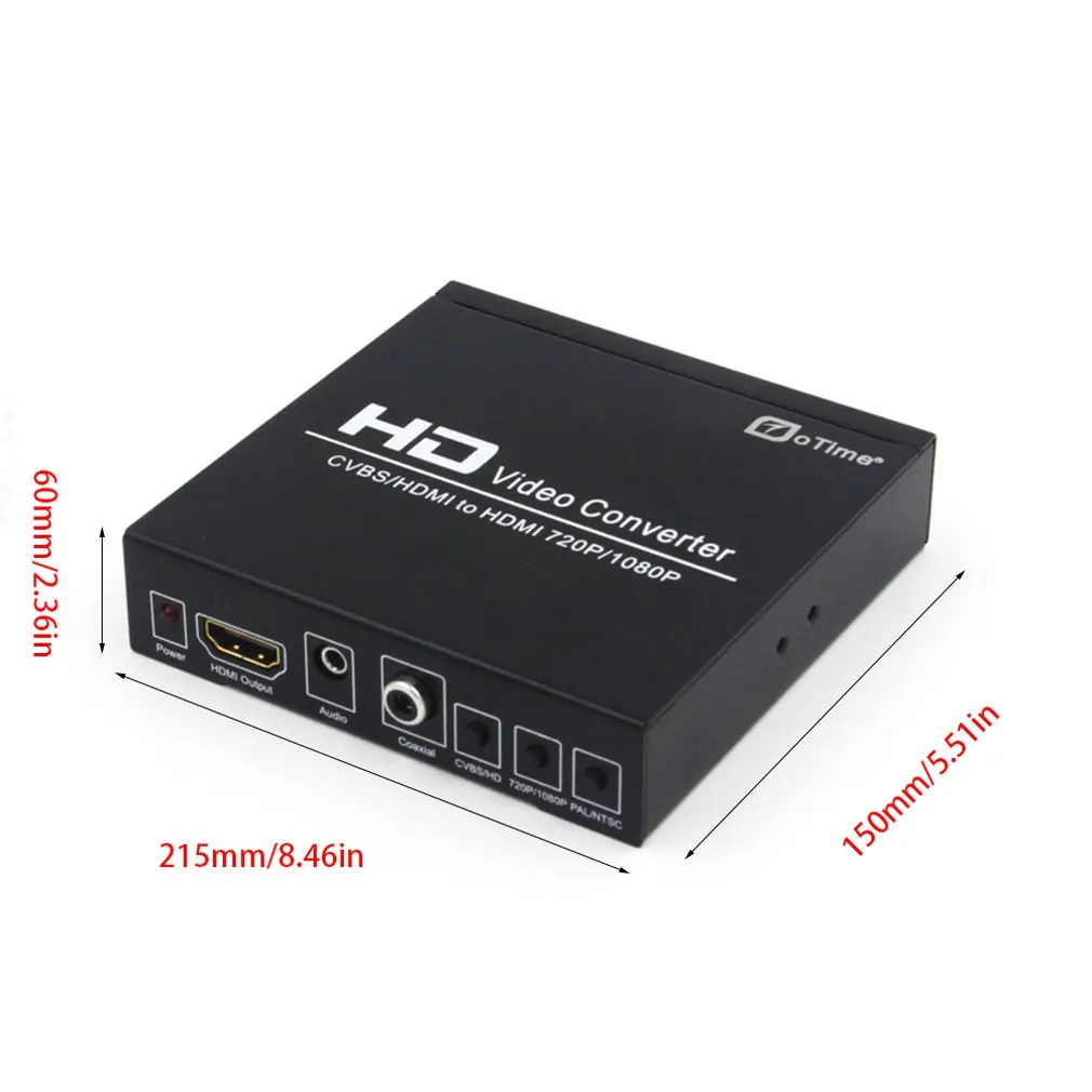 CVBS/HDMI в HDMI видео конвертер HDMI AV адаптер Поддержка 720 P/1080 P коаксиальный выход NTSC PAL выход видео адаптер