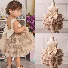 Милое нарядное платье-пачка принцессы для маленьких девочек; многослойное платье-пачка с блестками; одежда принцессы на свадьбу, день рождения, крестины