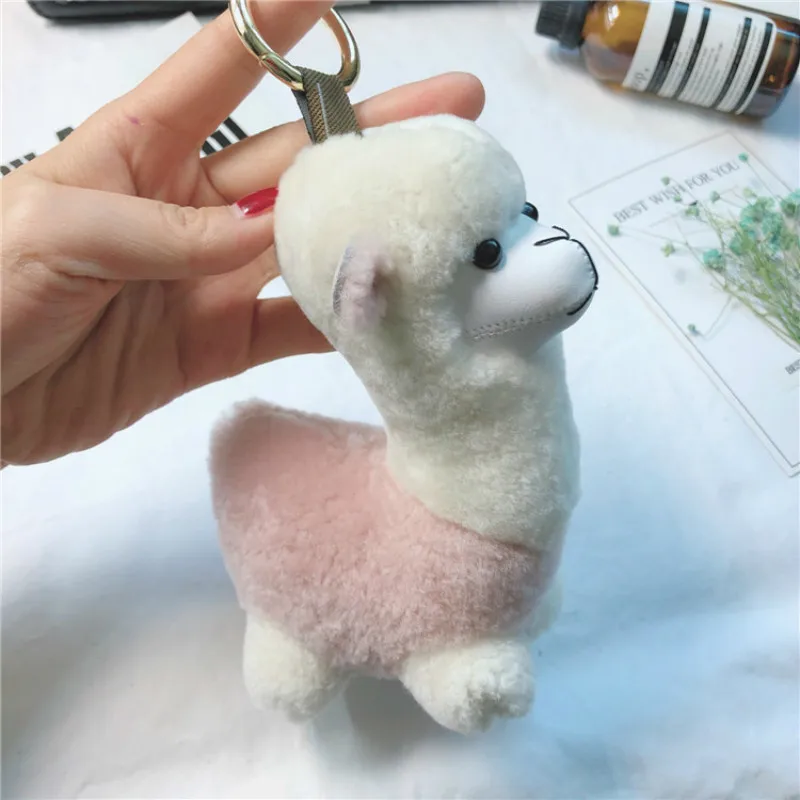 Мультфильм 15 см высота примерно Kawaii брелок коричневый Альпака мягкая игрушка