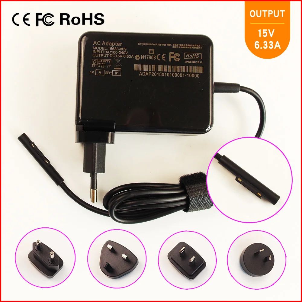 

15V 6.33A 95W Loptop/Notebook Tablet Ac Adapter Power Supply Battery Charger For Microsoft Surface Book 1798 Enhanced Edition i7