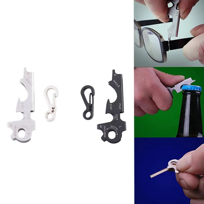 

Multi-functional EDC Utility Key Ring Chain 8-in-1 Stainless Steel Portable Key Chain Multi Tool Pocket Tool Kit EDC Kit