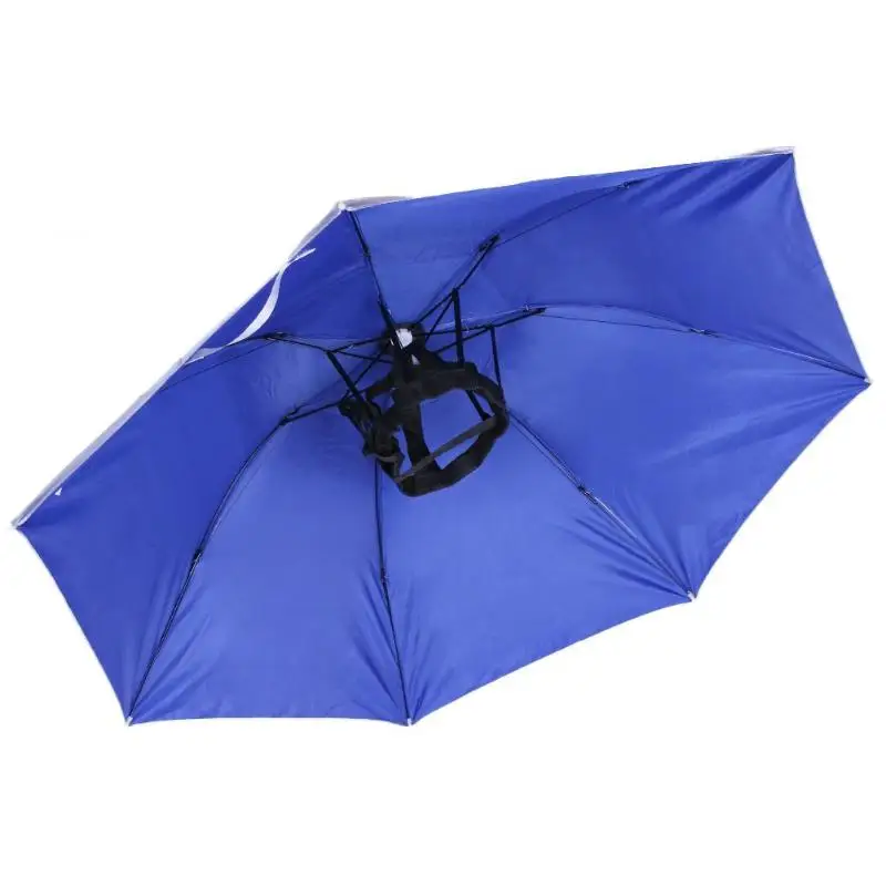 55/95CM Large Head Umbrella Anti-UV Anti-Rain Outdoor Travel Fishing Umbrella Hat Portable Three-Folding Men Women