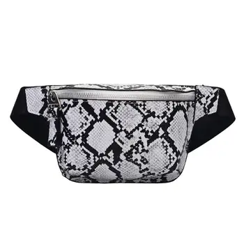 

Snake Print Waist Bag Women New Fashion Phone Money Pouch Serpentine PU Leather Fanny Packs